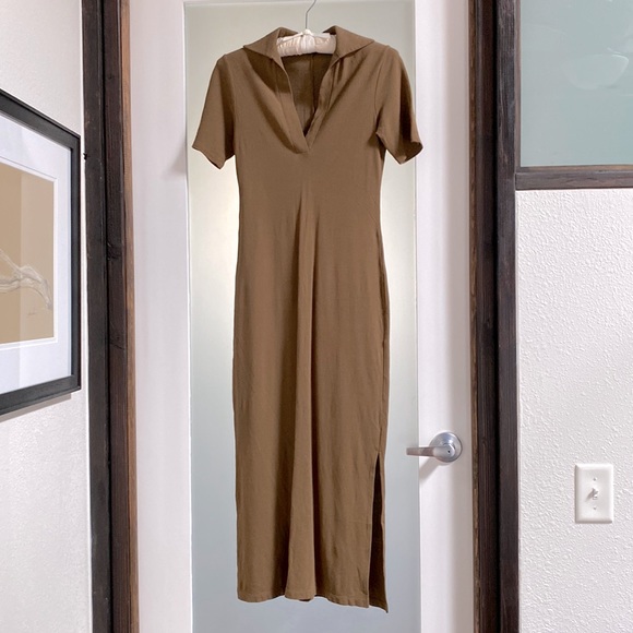 Vince Elbow Sleeve Polo Maxi Dress Size XS - Picture 2 of 6